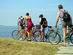 Radfahren auf dem Deich